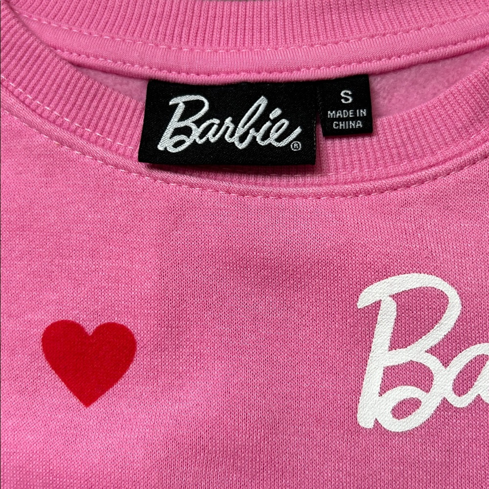 Barbie Pink Sweatshirt with Heart Detail - Picture 3 of 4